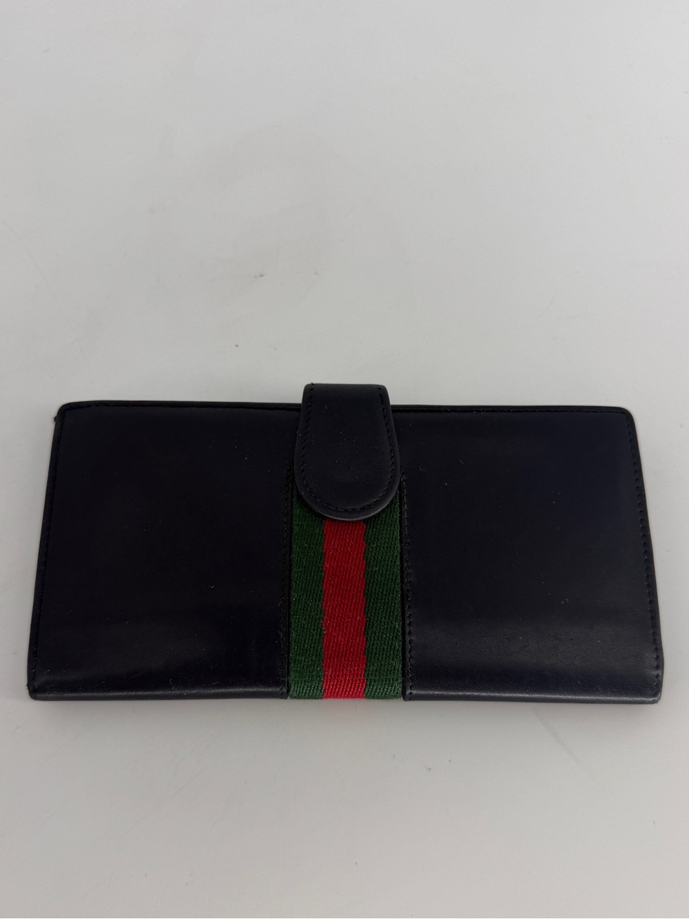 Authentic Gucci Bifold Black Lambskin Leather Sherry Line Wallet
